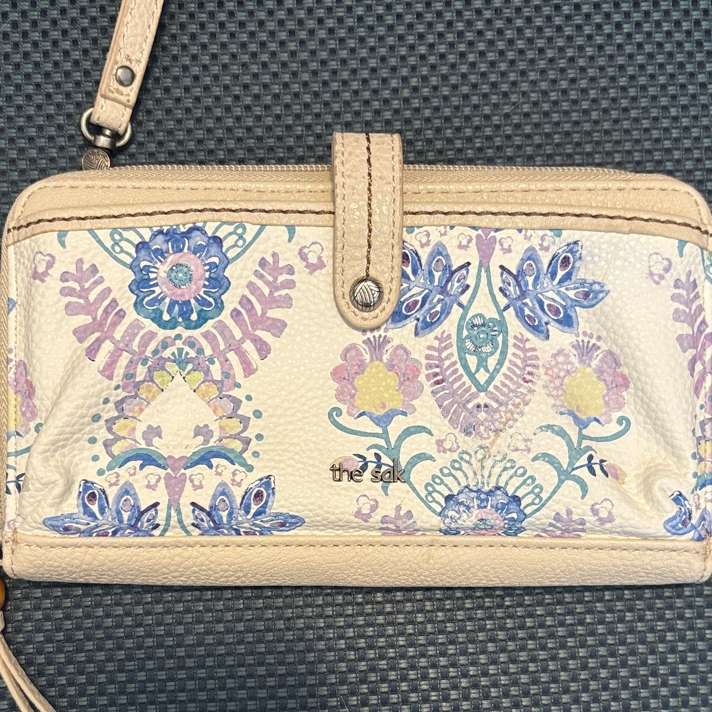 The Sak Cream and Blue Floral Wallet